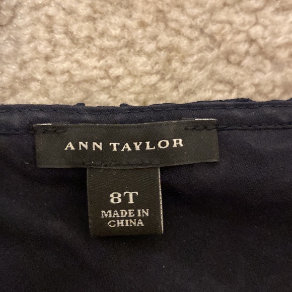 Ann Taylor Eyelet Navy Top - Picture 5 of 6